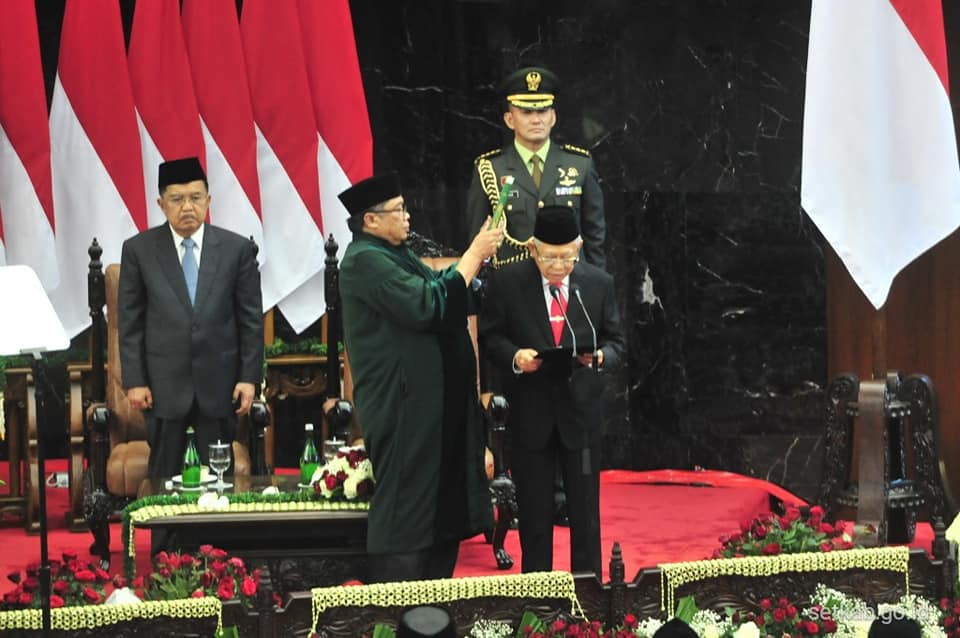 Pasangan Presiden Joko Widodo (Jokowi) dan Wakil Presiden K.H. Ma’ruf Amin Resmi Memimpin Republik Indonesia